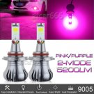 2x LED 9005 9140 9145 H10 Fog Lights Bulbs Pink Purple High Power w/ Flash Mode