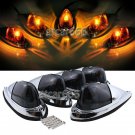 5pcs Smoked Lens Amber Bulb Cab Roof Marker Running Warning Lights For Truck 4x4