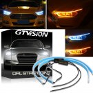 60CM Flexible Super Slim LED Light Strip Switchback Turn Signal ICE BLUE Yellow