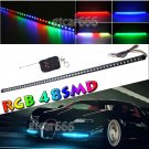 Waterproof 48 LED Knight Rider Car 7 Color Flash Scanner Light Strip RGB Kit 22"