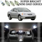 10x Xenon SMD White LED Interior Light Package Kit For Honda Civic 01-05 Coupe