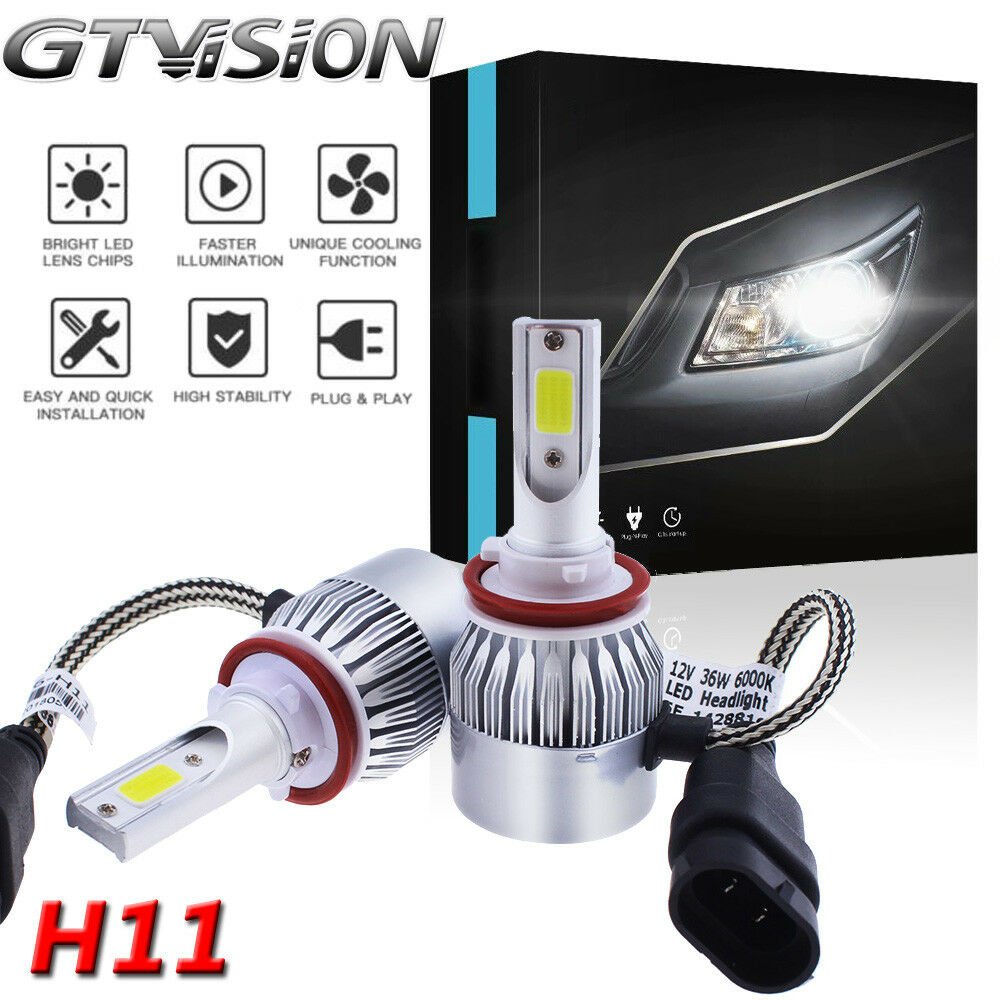 6000K H11 LED Headlight Low Beam Bulbs for Honda Accord 08-2017 Civic 2014-2017