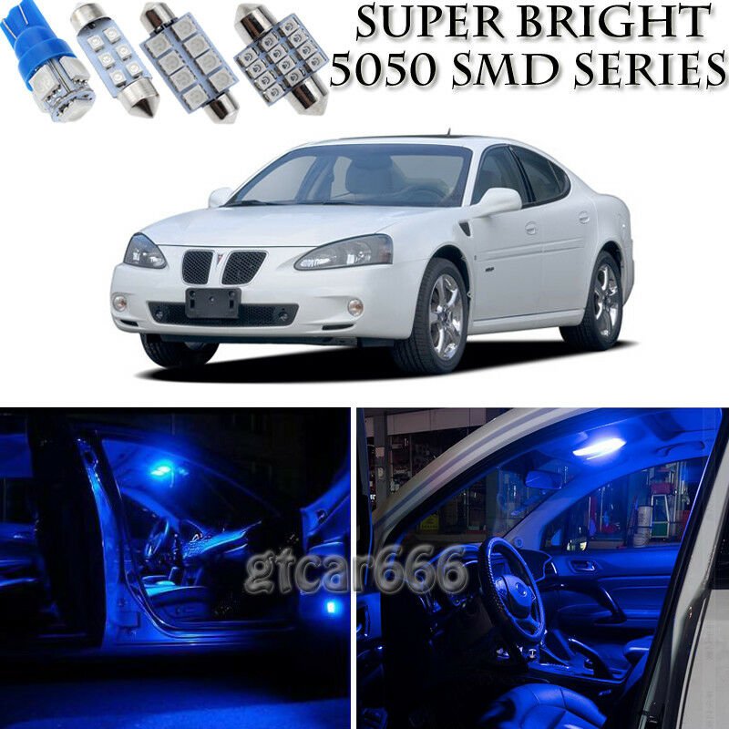 11pcs Blue LED Interior Lights Bulb Package Kit For Pontiac Grand Prix 1998-2008