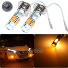 2pcs Amber Yellow High Power H3 LED Bulbs For Car Truck DRL Driving Fog Light