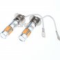 2pcs Amber Yellow High Power H3 LED Bulbs For Car Truck DRL Driving Fog Light
