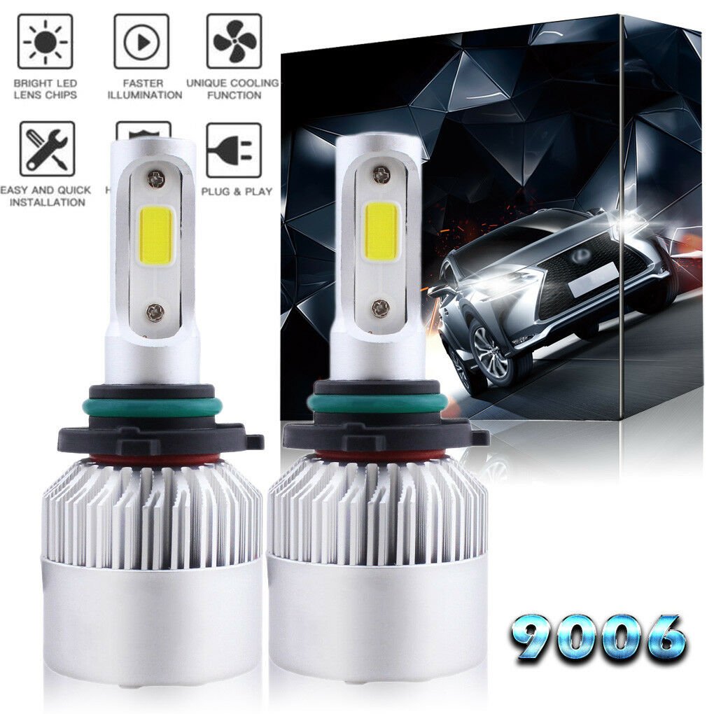 2X 9006 LED Headlight Conversion Kit 1400W 210000LM COB 6000K White Light Bulbs