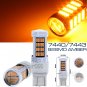 2pc 92SMD High Power 7443 LED Front Turn Signal Parking Light Bulb Amber Yellow