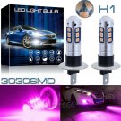 15SMD H1 3030 LED Fog Light Bulbs Car Driving Lamp Replacement Pink Purple DRL
