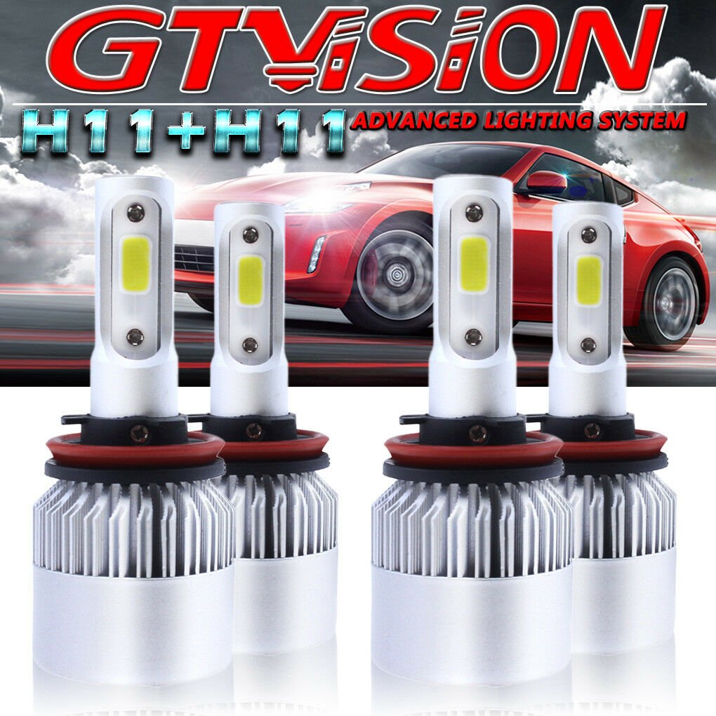 4PCS H11 LED Headlight Foglight Bulb For Toyota Camry 2007-2014 Tacoma 2016-2017