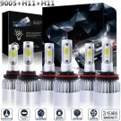 6PCS 9005 + H11 + H11 Total 2800W LED Headlights 6000K High Low Beam + Fog Light