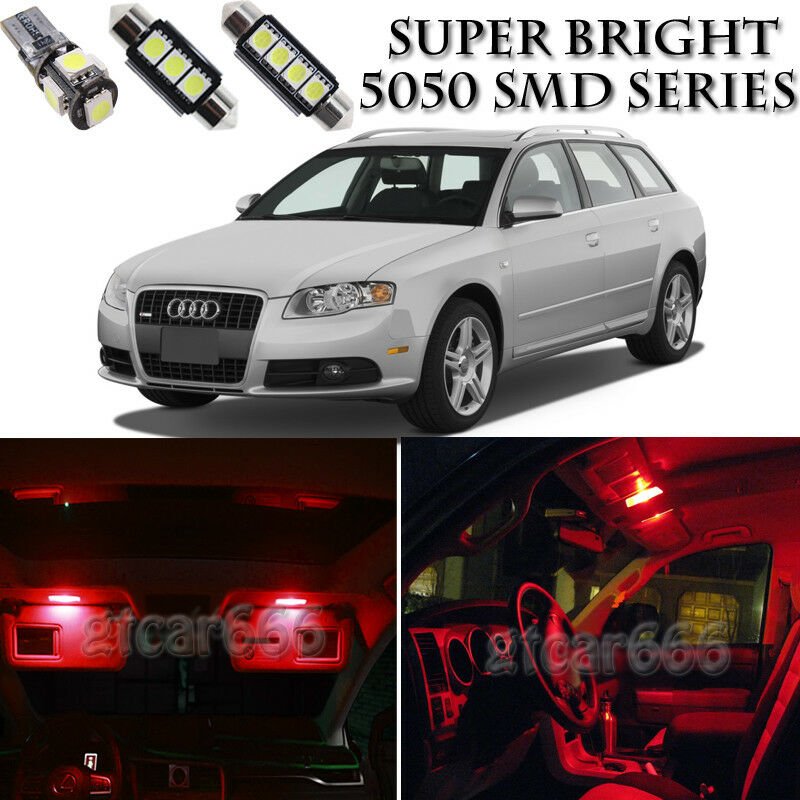 23X Red LED Interior Light Bulb Package Kit For Audi A4 S4 B6 B7 Sedan 2002-2008
