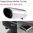 1x For Honda CR-V 2003-2013 Chrome Stainless Steel Exhaust Tail Muffler Tip Pipe