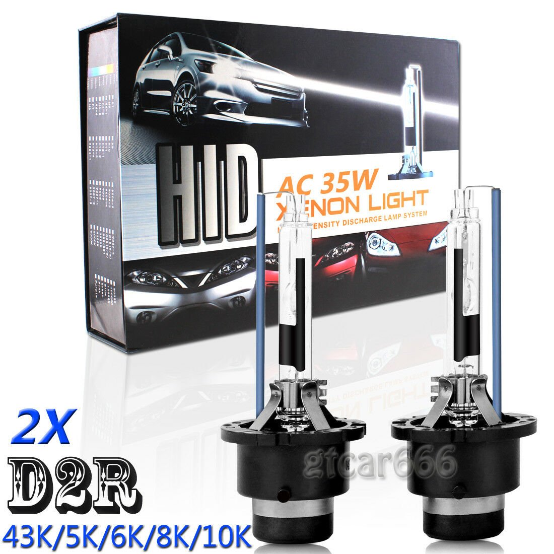 2X 35W D2R Xenon HID Headlight Low Beam Light Bulbs OEM Replace 43K 5K 6K 8K 10K