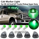 5PC Smoke Cab Roof Top Light Marker Green Ceramic LED for 99-16 Ford E/F Pickups
