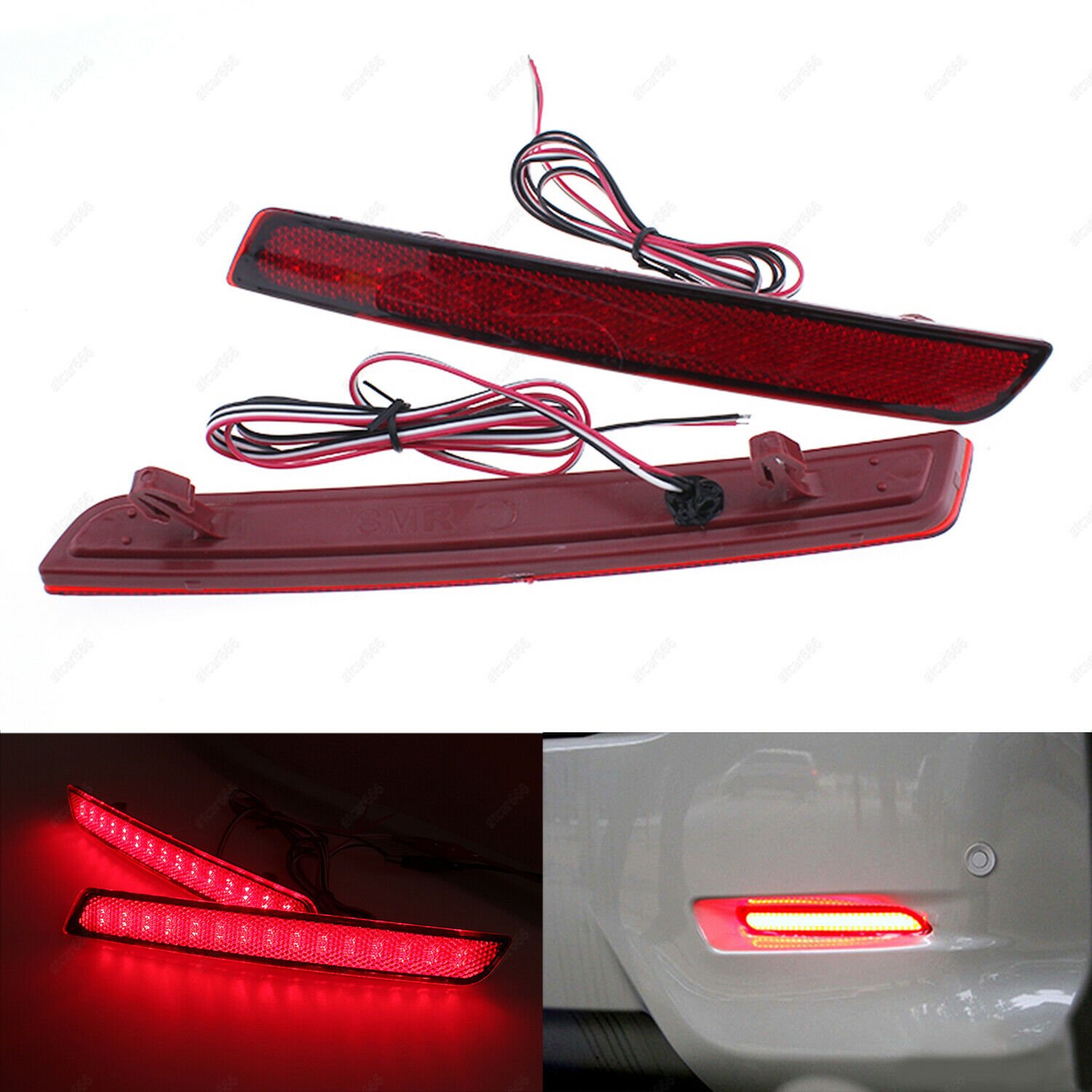 2Pcs LED Lens Rear Bumper Reflector Brake Tail Light For Chevrolet Malibu 12-15