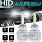2X AC 55W All in One Xenon HID 6000K Super White 9006 HB4 Bulb For Car Headlight