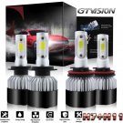 4pc Upgrade Combo H11 H7 LED Headlight Bulbs Kit High Low Beam 2640W 396000LM 6K