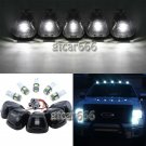 5x Smoke Lens Cab Roof Marker Light + Bright White LED For 1999-2016 Ford E/F150