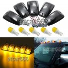 5pcs Smoked Cover Cab Roof Marker Light Set + T10 Amber LED For 88-02 Chevy GMC