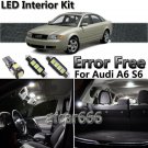 White LED Interior Light Package Kit For Audi A6 S6 C5 1998-2004 Error Free 16pc
