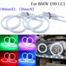4Pcs RGB Cotton Halo Ring For BMW E90/E91 LCI 3 Series LED Angel Eye 100mm+120mm
