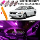 13 x Ultra PINK Interior LED Lights Kit + TOOL For 2007 - 2015 Nissan Altima