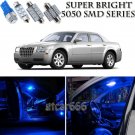 12pcs Blue LED Interior Lights Bulb Package Kit For Chrysler 300 2005-2010