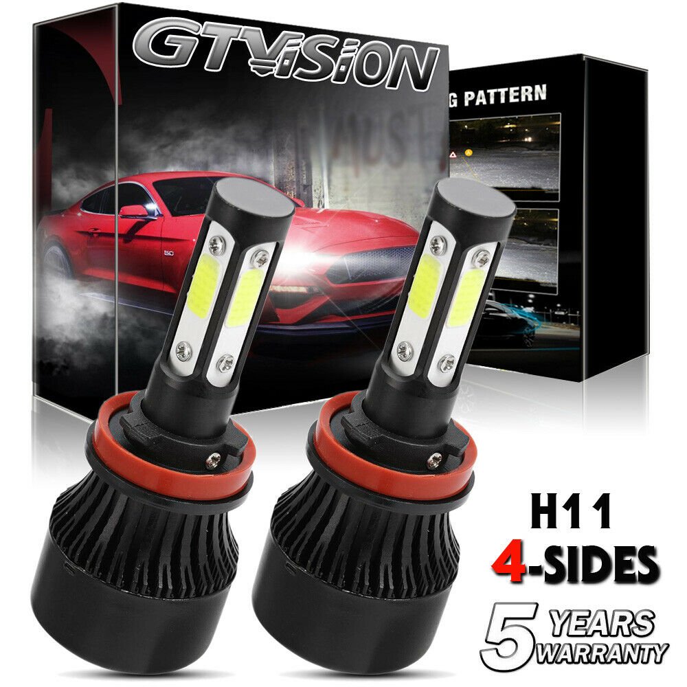 2Pcs 4COB LED Headlight Kit H11 6000K 1900W Low Beam for Toyota Venza 2009-2016