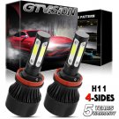 2Pcs 4COB LED Headlight Kit H11 6000K 1900W Low Beam for Toyota Venza 2009-2016