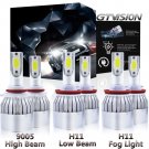 For Honda Accord 13-15 3900W Combo Pack LED Headlight Kit High Low Beam Fog Bulb
