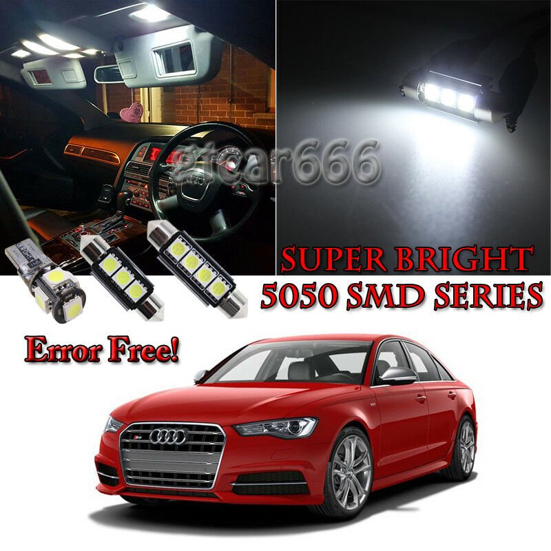 18 Premium White Bulb For Audi A4 B8 S4 RS4 LED Interior Lights Kit Error Free