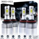 4pc 2800W 420000LM 9005 H11 LED Headlight Kits High & Low Beam 6000K Xenon White