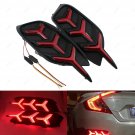 2Pcs LED Lens Rear Bumper Reflector Brake Light For Honda Civic 2017 Waterproof