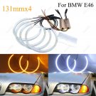 4Pcs 131mm LED SMD Angel Eyes Halo Rings Lights For BMW E36 E39 E46 Amber White