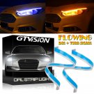 2x 30CM Switchback Flexible Headlight LED Strip Light DRL Sequential Turn Signal