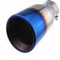 76mm Universal Grilled Blue Chrome Stainless Steel Exhaust Tail Muffler Tip Pipe
