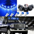5pc Blue Ceramic LED Smoke Cab Marker Clearance Light Kit for 99-16 Ford E/F-150