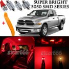 11x Ultra Red Interior LED Lights Kit + TOOL For 2002 - 2010 Dodge Ram 1500 2500