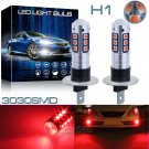 15SMD H1 3030 LED Projector Fog Light Bulbs Car Driving Lamp Replacement Red DRL