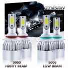 Combo Pack 9005 9006 LED Headlight Bulbs For Chevy Silverado 1500 2500 HD 01-06