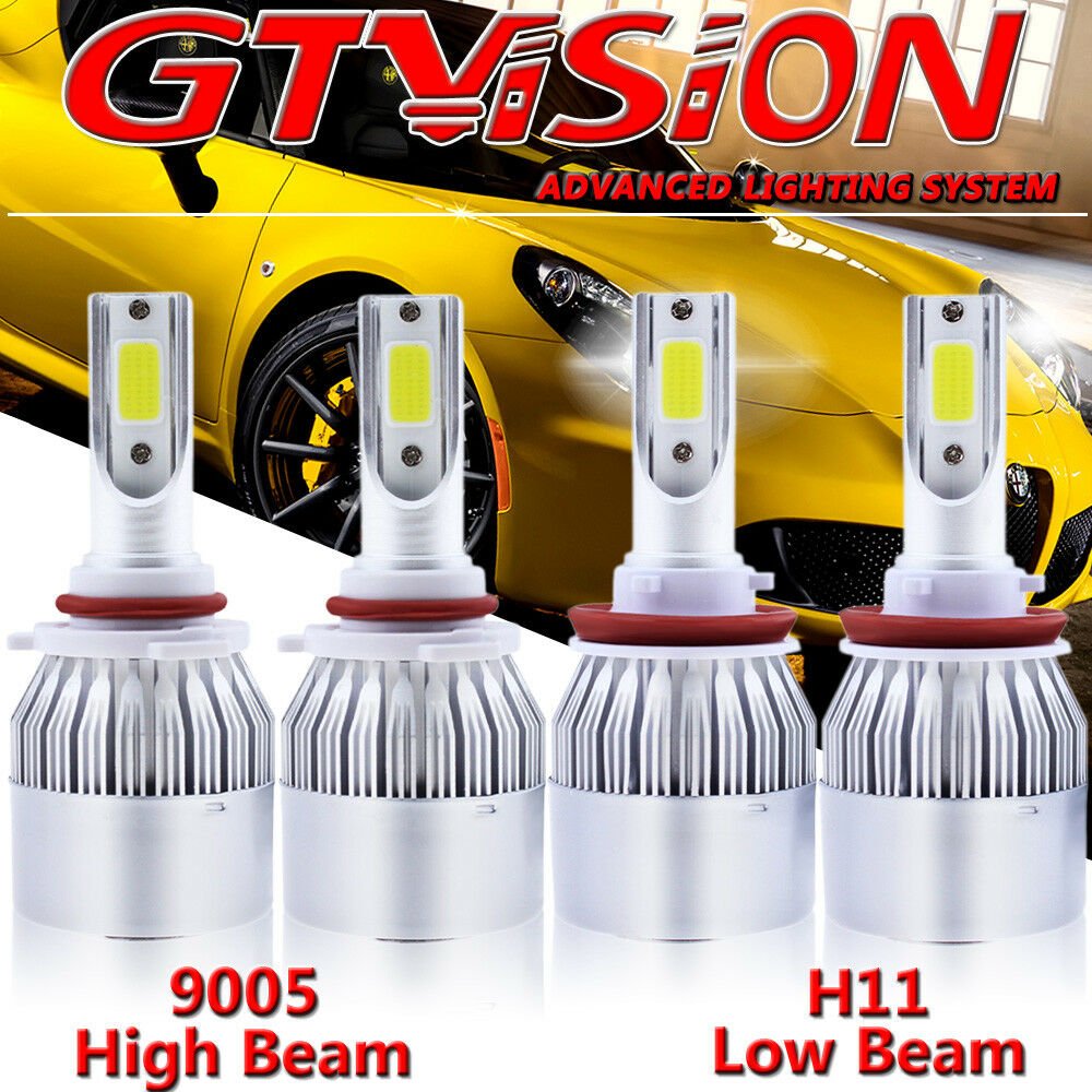 H11 9005 Combo Pack LED Headlight Bulb Kit For Toyota Camry 07-17 4Runner 06-17