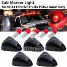 5x Smoke Cab Roof Marker Light Kit + Red LED X5 for 99-16 Ford Super Duty Pickup