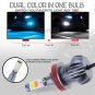 H11 H8 H9 H16 Dual Color 2-Mode Flash Blinking LED Fog DRL Driving Light Bulbs