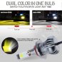 2x 9005 9145 H10 LED DRL Fog Light Bulbs Dual Color Strobe Flash White + Yellow