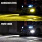 2x 9005 9145 H10 LED DRL Fog Light Bulbs Dual Color Strobe Flash White + Yellow