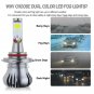 9005 9145 H10 High Power LED Fog Driving DRL Light Bulb Dual Color w/ Flash Mode