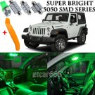 12 x Ultra Green Interior LED Lights Kit + TOOL For 2007 - 2017 Jeep Wrangler