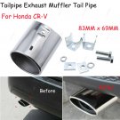 1Pcs 83x69mm For Honda CR-V Chrome Stainless Steel Exhaust Tail Muffler Tip Pipe