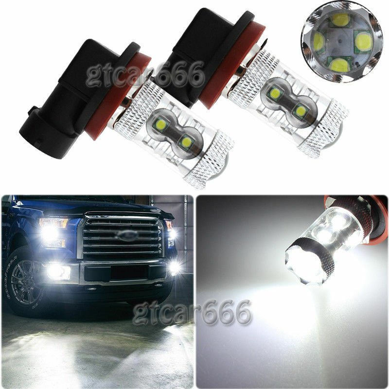 2x 60W High Power Xenon White H11 CREE LED Projector Bulb Car Driving Fog Light
