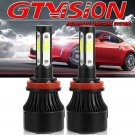 2X 6000K 1900W 4COB LED Headlight Kit H1 H4 H7 H8 H9 H11 H13 9004 9005 9006 9007